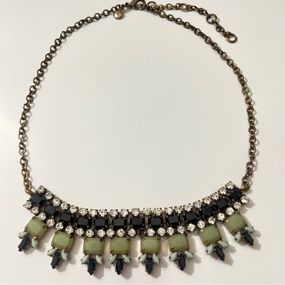 Stunning J.Crew Dune Brûlée Necklace Golden Amber & Iridescent, Gold Tone - Picture 2 of 7